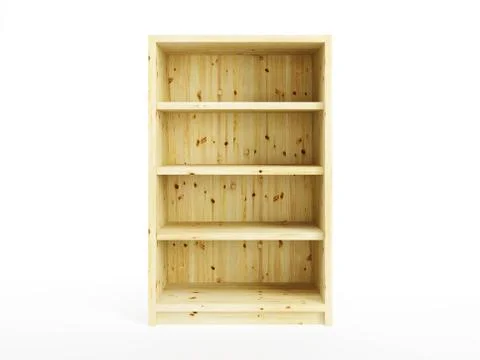 Isolated empty pine shelf Stock Illustration