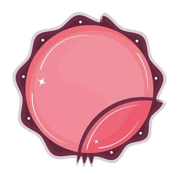 Isolated empty pink and shiny label Vector Stock Illustration