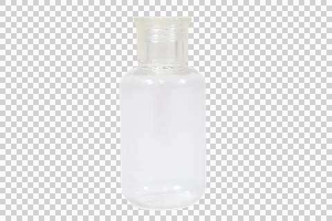 Isolated empty plastic bottle with transparent background for product packagi Stock Photos