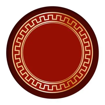 Isolated empty red chinese label with golden frames Vector Stock Illustration