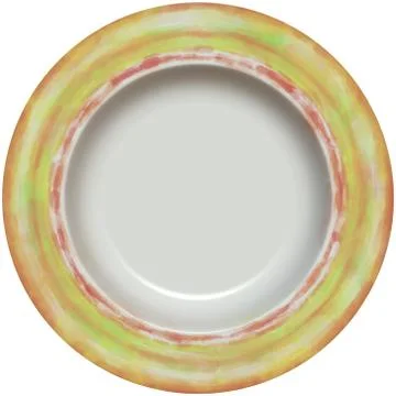 Isolated empty round glazed plate with decorative frame Stock-Illustration