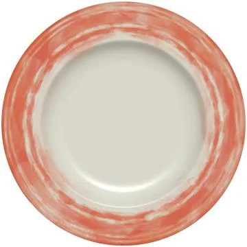 Isolated empty round glazed plate with decorative frame イラスト素材