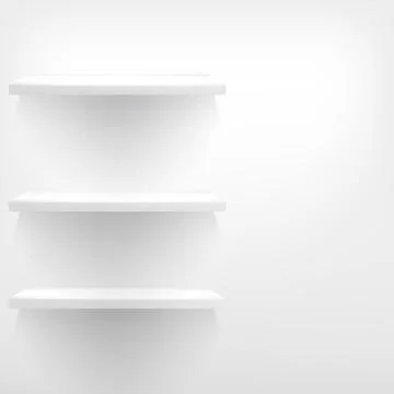 Isolated Empty shelf for exhibit. Stock Illustration