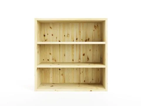 Isolated empty wooden bookcase Stock Illustration