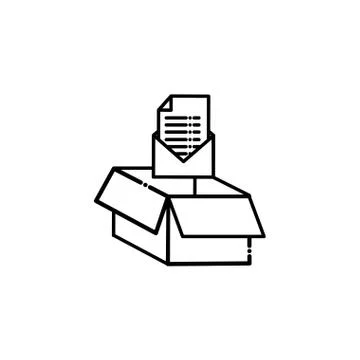 Isolated envelope inside box vector design Illustrazione stock
