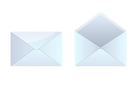 Isolated envelopes open and closed for graphic design. Stock Illustration