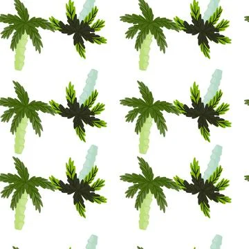 Isolated exotic seamless pattern with abstract blue and green coconut palm sh Stock Illustration