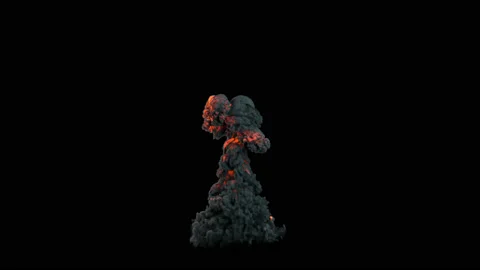 Isolated explosion and smoke on a transparent background. 3d render Vídeos de archivo 131320487