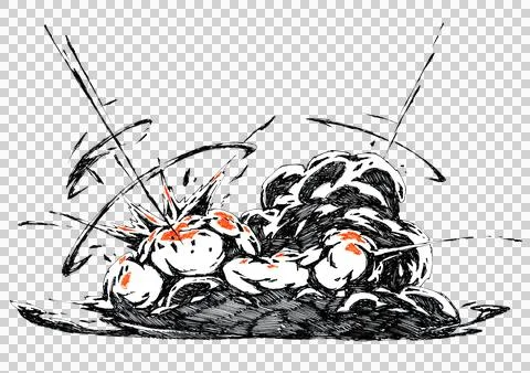 Isolated-explosion-impact-effect-with-shockwave-04 Illustrazione stock