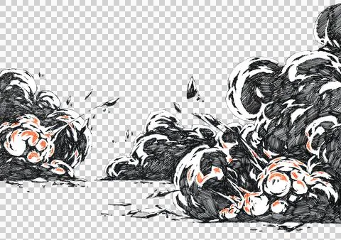 Isolated-explosion-smoke-ink-illustration-01 Stock Illustration
