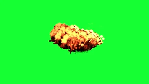 Isolated Explosive Burst Effect on Green Screen for High-Impact VFX Stock Footage 264626559
