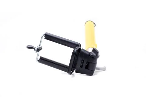 Isolated extendable selfie stick Stock Photos
