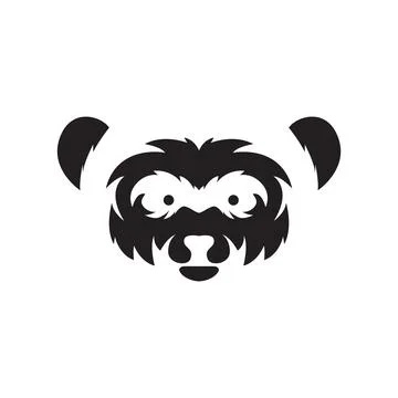 Isolated face black koala logo design, vector graphic symbol icon illustrat.. Illustration