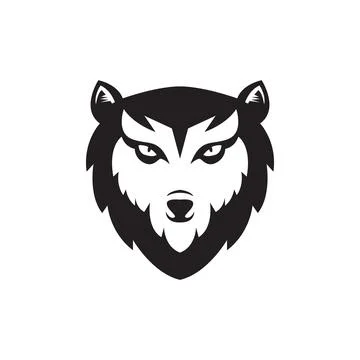 Isolated face black wolf logo design vector graphic symbol icon illustratio.. Stock-Illustration