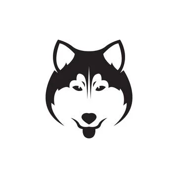 Isolated face black wolf or siberian husky logo design vector graphic symbo.. 스톡 일러스트