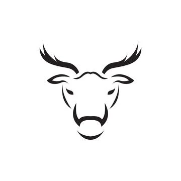 Isolated face deer minimal logo design vector graphic symbol icon sign illu.. Stock Illustration