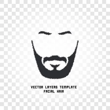Isolated face with mustache and beard vector logo. Men barber shop emblem. Stock Illustration