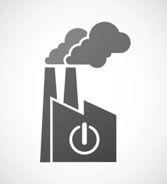 Isolated factory icon with an off button Illustrazione stock
