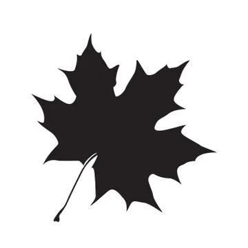 Isolated fall leaf silhouette Stock Illustration