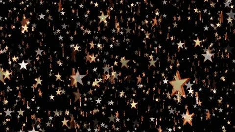Isolated falling golden stars rendering. Ornament for birthday, celebration i Stock Footage 146957500