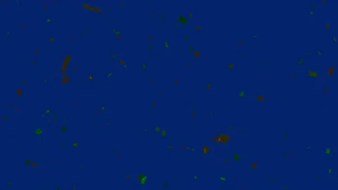 Isolated falling green leafs in blue background. Concept of autumn, leaves, n Stock-Footage 146957479