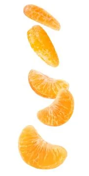 Isolated falling orange segments Stock Photos