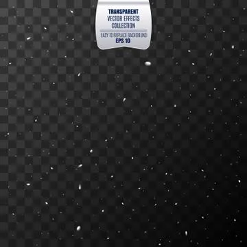 Isolated Falling Snow Overlay texture on transparent background EPS10 Vector. Stock Illustration