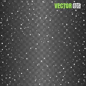 Isolated Falling Snow Overlay on transparent background. Vector illustration Stock-Illustration