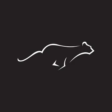 Isolated fast run leopard or cheetah or panther logo design vector graphic .. Stock Illustration