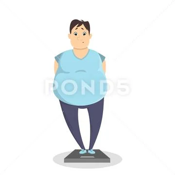 Isolated fat man. Stock Illustration