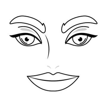 Isolated female face vector design Stock Illustration