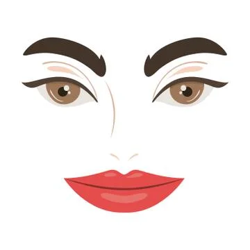 Isolated female face vector design Stock Illustration