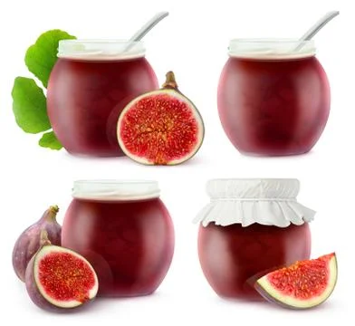 Isolated fig jam collection Foto stock