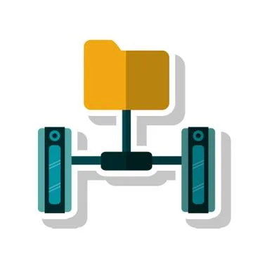 Isolated file and data base design Illustrazione stock