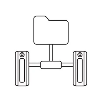 Isolated file and data base design Illustrazione stock
