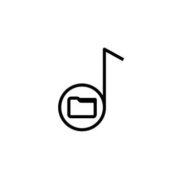 Isolated file folder icon with a music note Illustrazione stock