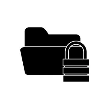 Isolated file padlock and data base design Illustrazione stock