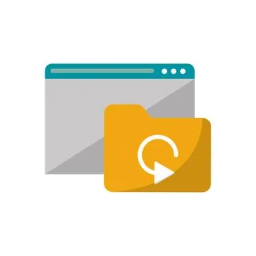 Isolated file website and data base design Stock Illustration