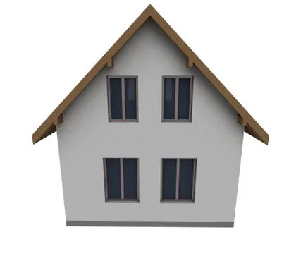 Isolated finished house facade construction perspective illustration Ilustración de archivo