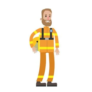 Isolated fire fighter. Stock Illustration