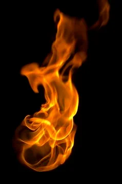 Isolated fire flames on black background, darkness 스톡 일러스트