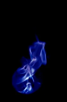 Isolated fire flames on black background, darkness Stock Photos