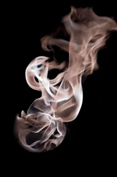 Isolated fire flames on black background, darkness Stock Photos