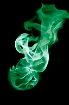 Isolated fire flames on black background, darkness Stock Photos