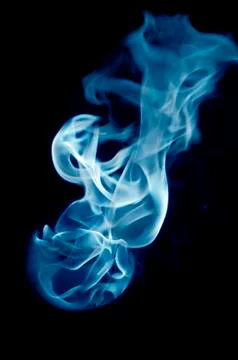Isolated fire flames on black background, darkness Foto stock