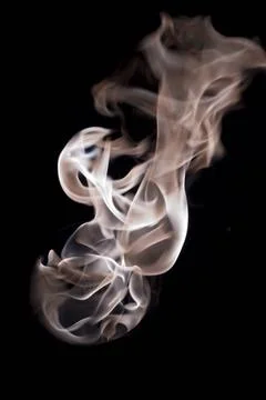 Isolated fire flames on black background, darkness white fire with a black... Stock Photos