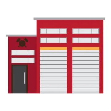 Isolated fire station Stock Illustration