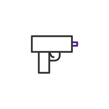 Isolated firearm illustration emphasizing conceptual design and minimalist .. Stock Illustration