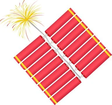 Isolated Firecracker String Dynamite Bomb for Diwali Festival Element. Stock Illustration