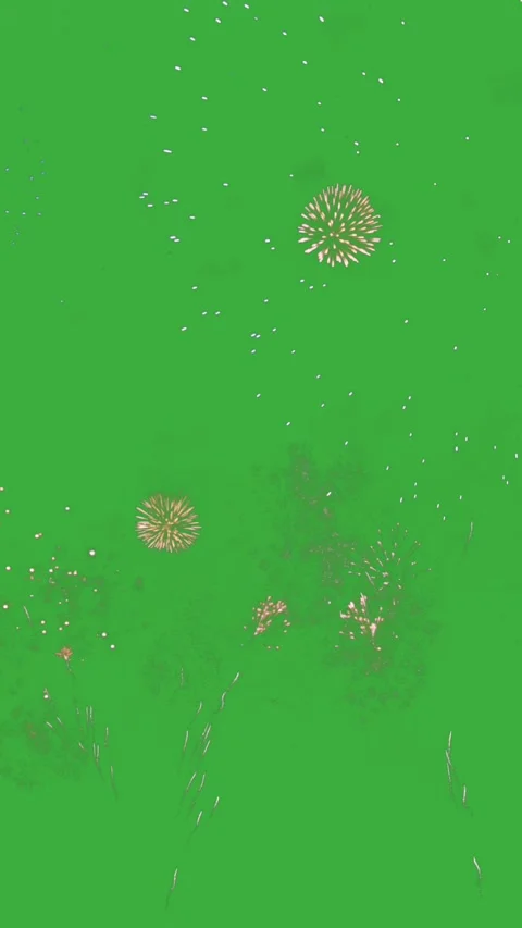 Isolated fireworks burst on green screen for chroma key compositing Stock Footage 342433755